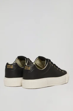 Polo Club Chaussures*Baskets en cuir synthétique Habana es pour femme avec détails Noir