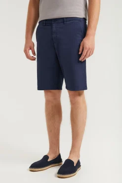 Polo Club Pantalons*Bermuda bleu e Relaxed fit à logo brodé Marin
