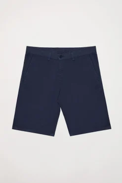 Polo Club Pantalons*Bermuda bleu e Relaxed fit à logo brodé Marin