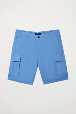 Polo Club Pantalons*Bermuda cargo avec logo brodé Bleu