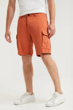 Polo Club Pantalons*Bermuda cargo couleur terre avec logo brodé Terre cuite