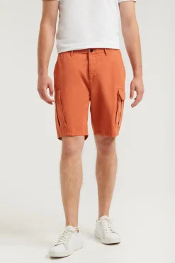 Polo Club Pantalons*Bermuda cargo couleur terre avec logo brodé Terre cuite