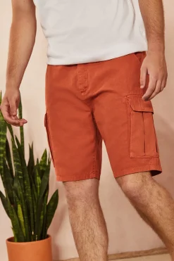 Polo Club Pantalons*Bermuda cargo couleur terre avec logo brodé Terre cuite