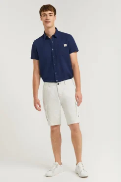 Polo Club Pantalons*Bermuda cargo avec logo brodé Gris clair