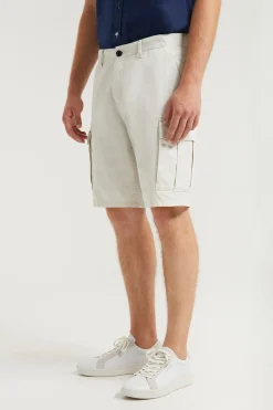 Polo Club Pantalons*Bermuda cargo avec logo brodé Gris clair