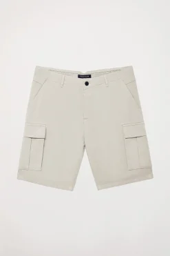 Polo Club Pantalons*Bermuda cargo avec logo brodé Gris clair