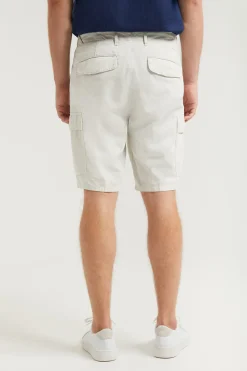 Polo Club Pantalons*Bermuda cargo avec logo brodé Gris clair
