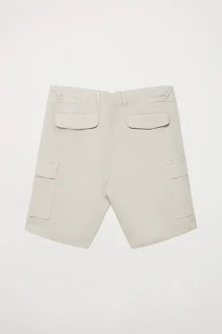 Polo Club Pantalons*Bermuda cargo avec logo brodé Gris clair