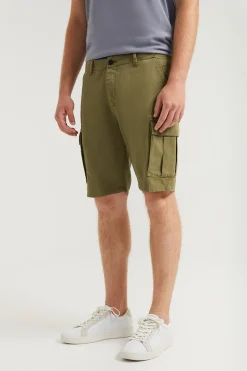 Polo Club Pantalons*Bermuda cargo avec logo brodé Kaki