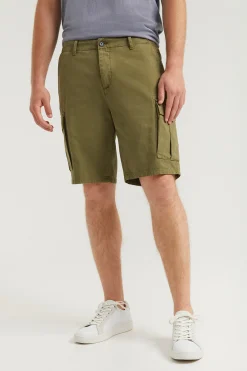Polo Club Pantalons*Bermuda cargo avec logo brodé Kaki