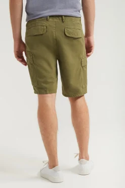 Polo Club Pantalons*Bermuda cargo avec logo brodé Kaki