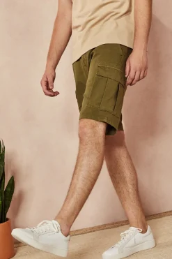 Polo Club Pantalons*Bermuda cargo avec logo brodé Kaki