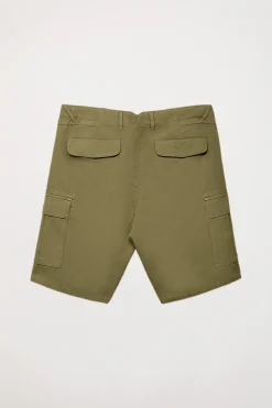 Polo Club Pantalons*Bermuda cargo avec logo brodé Kaki