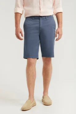 Polo Club Pantalons*Bermuda décontracté bleu avec logo brodé Denim