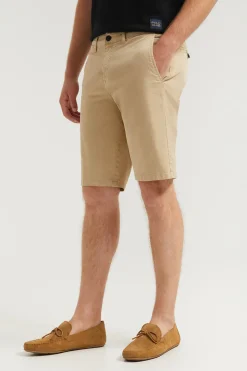 Polo Club Pantalons*Bermuda décontracté couleur avec logo brodé Sable