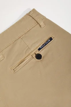 Polo Club Pantalons*Bermuda décontracté couleur avec logo brodé Sable