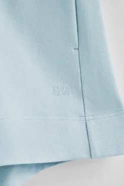 Polo Club Pantalons*Bermuda en coton bleu clair à logo brodé Bleu ciel