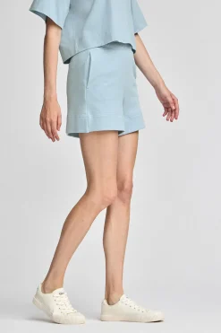 Polo Club Pantalons*Bermuda en coton bleu clair à logo brodé Bleu ciel
