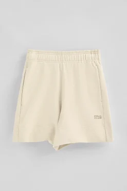 Polo Club Pantalons*Bermuda en coton écru à logo brodé Beige