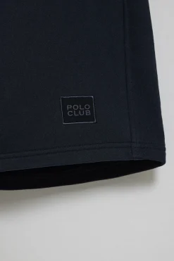 Polo Club Pantalons*Bermuda Jonas bleu foncé en coton à coupe décontractée avec écusson en sergé caoutchouté Bleu Marine Foncé