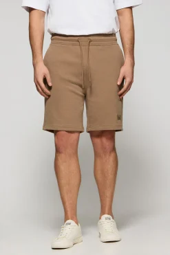 Polo Club Pantalons*Bermuda Jonas couleur moka en coton et coupe relaxed fit avec écusson en sergé caoutchouté Mocca