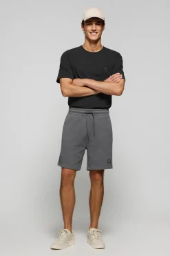 Polo Club Pantalons*Bermuda Jonas gris en coton et coupe relaxed fit avec écusson en sergé caoutchouté Asphalte