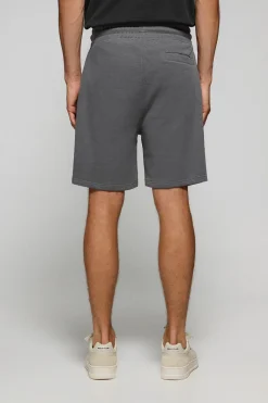 Polo Club Pantalons*Bermuda Jonas gris en coton et coupe relaxed fit avec écusson en sergé caoutchouté Asphalte