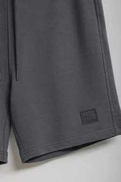 Polo Club Pantalons*Bermuda Jonas gris en coton et coupe relaxed fit avec écusson en sergé caoutchouté Asphalte