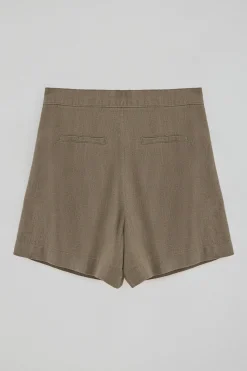 Polo Club Pantalons*Bermuda Soller en lin et coton avec détail Taupe