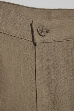 Polo Club Pantalons*Bermuda Soller en lin et coton avec détail Taupe