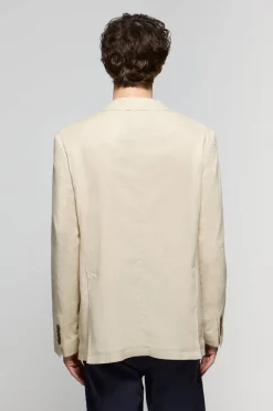 Polo Club Vestes*Blazer en lin couleur boutonné avec détails Sable