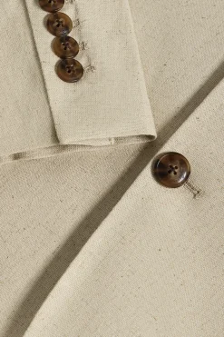 Polo Club Vestes*Blazer en lin couleur boutonné avec détails Sable