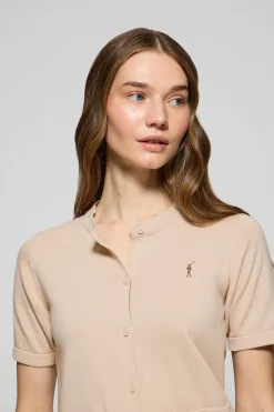 Polo Club Pulls*Cardigan à manches courtes, boutonné, avec logo Rigby Go Beige