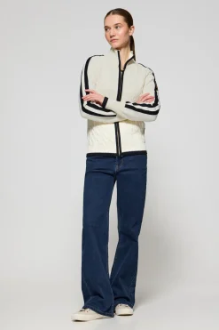 Polo Club Pulls*Cardigan avec fermeture éclair et écusson Beige