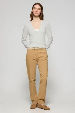Polo Club Pulls*Cardigan en maille boutonné avec col en V et Rigby Go brodé Beige