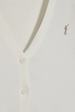 Polo Club Pulls*Cardigan en maille boutonné avec col en V et Rigby Go brodé Beige