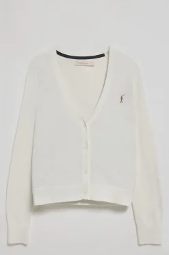 Polo Club Pulls*Cardigan en maille boutonné avec col en V et Rigby Go brodé Beige