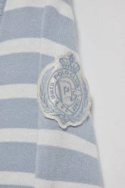 Polo Club Pulls*Cardigan clair rayé avec un écusson nautique Bleu