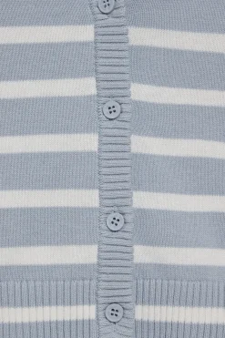 Polo Club Pulls*Cardigan clair rayé avec un écusson nautique Bleu