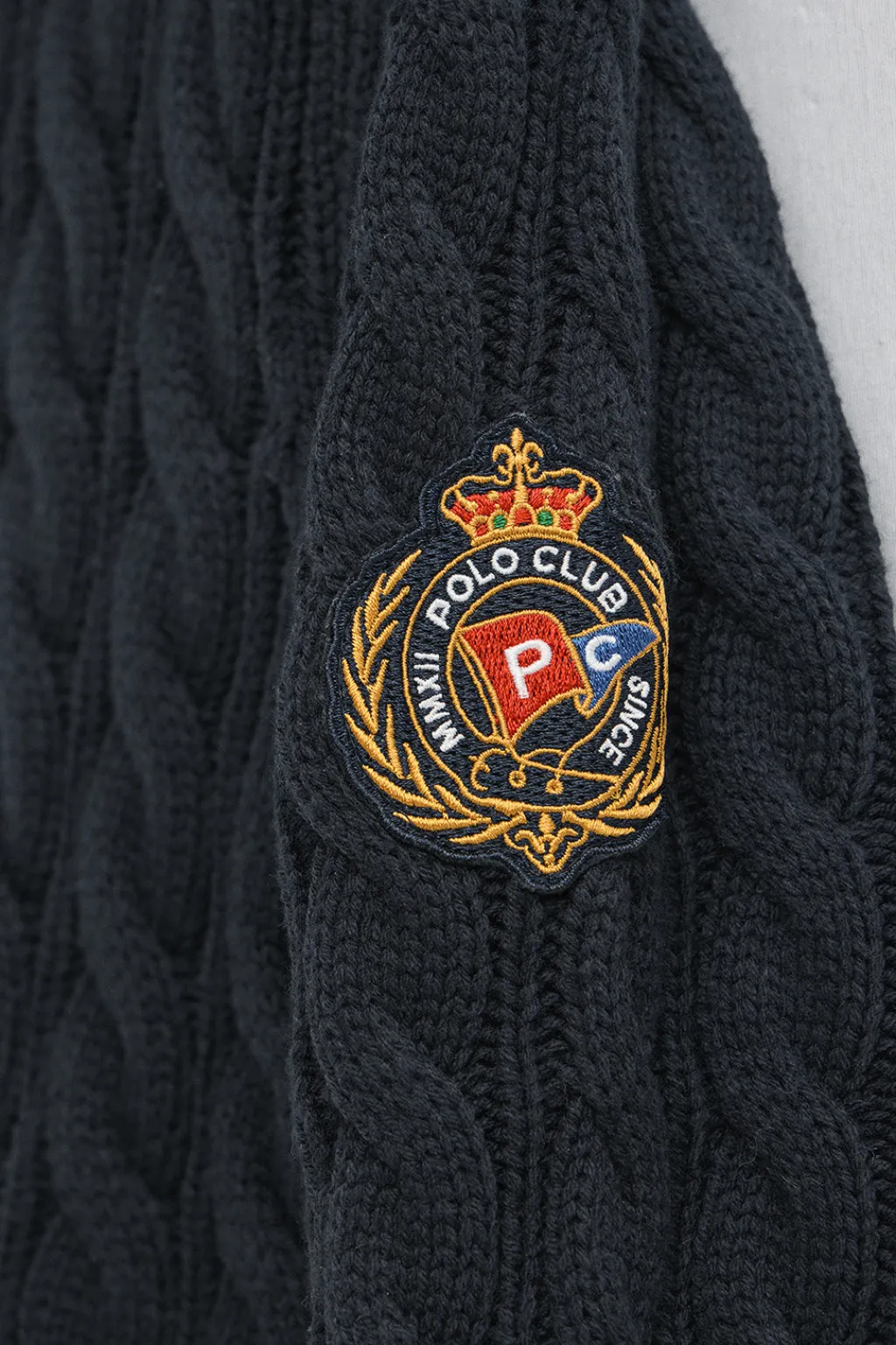 Polo Club Pulls*Cardigan avec fermeture éclair complète et écusson nautique Bleu Marine