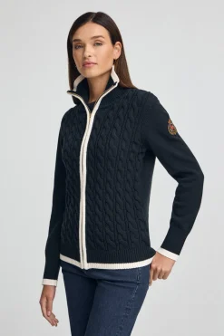 Polo Club Pulls*Cardigan avec écusson nautique Bleu Marine