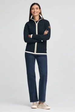 Polo Club Pulls*Cardigan avec écusson nautique Bleu Marine