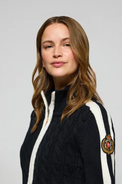 Polo Club Pulls*Cardigan avec fermeture éclair et écusson Bleu Marine