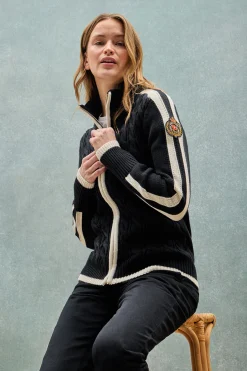 Polo Club Pulls*Cardigan avec fermeture éclair et écusson Bleu Marine