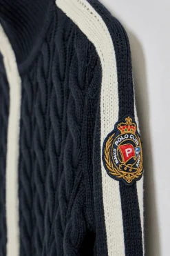 Polo Club Pulls*Cardigan avec fermeture éclair et écusson Bleu Marine