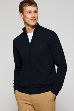Polo Club Pulls*Cardigan en maille zippé et Rigby Go brodé Bleu Marine