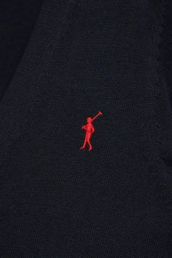 Polo Club Pulls*Cardigan en maille boutonné avec col en V et broderie Rigby Go Bleu Marine