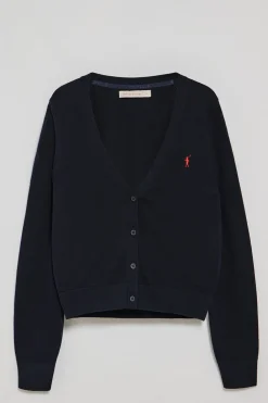 Polo Club Pulls*Cardigan en maille boutonné avec col en V et broderie Rigby Go Bleu Marine