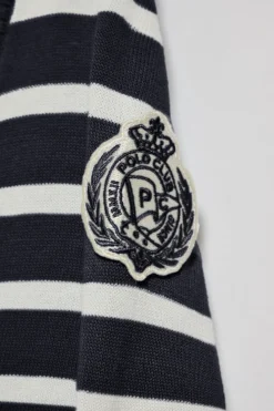 Polo Club Pulls*Cardigan rayé avec un écusson nautique Bleu Marine