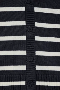 Polo Club Pulls*Cardigan rayé avec un écusson nautique Bleu Marine